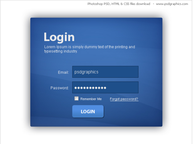 Login page in html with css code