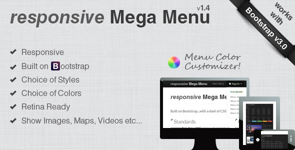 meganizr responsive css3 mega menu navigation and menus